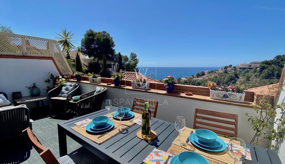 Jolie maison avec nombreuses terrasses vue sur mer et cuisine d’été en vente La Herradura